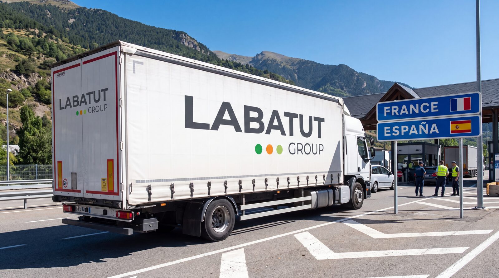 Camion Labatut Group au poste frontière France-Espagne, Incoterms 2020 et transport routier international