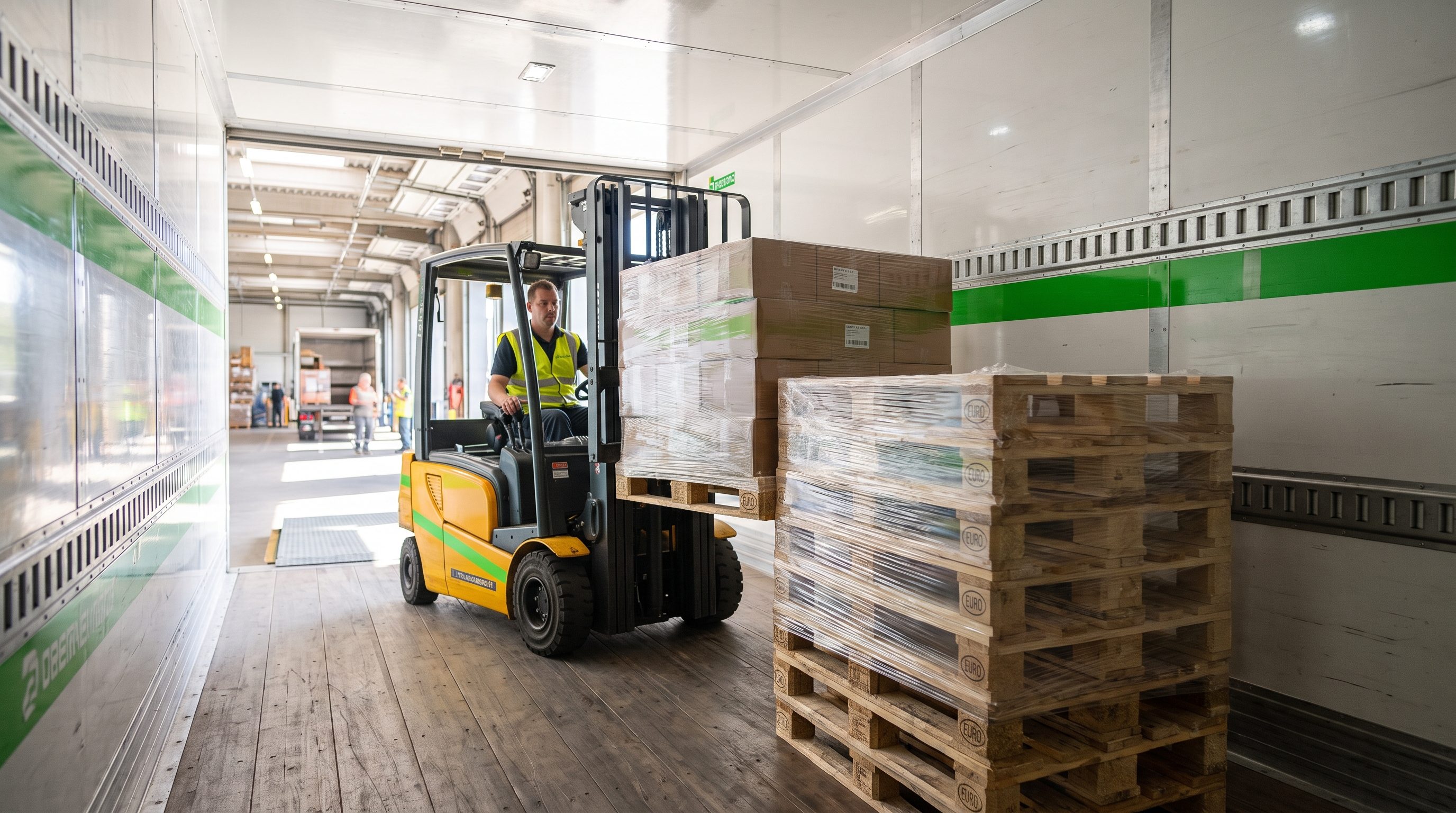 Chargement de palettes Europe dans une semi-remorque Labatut Group
